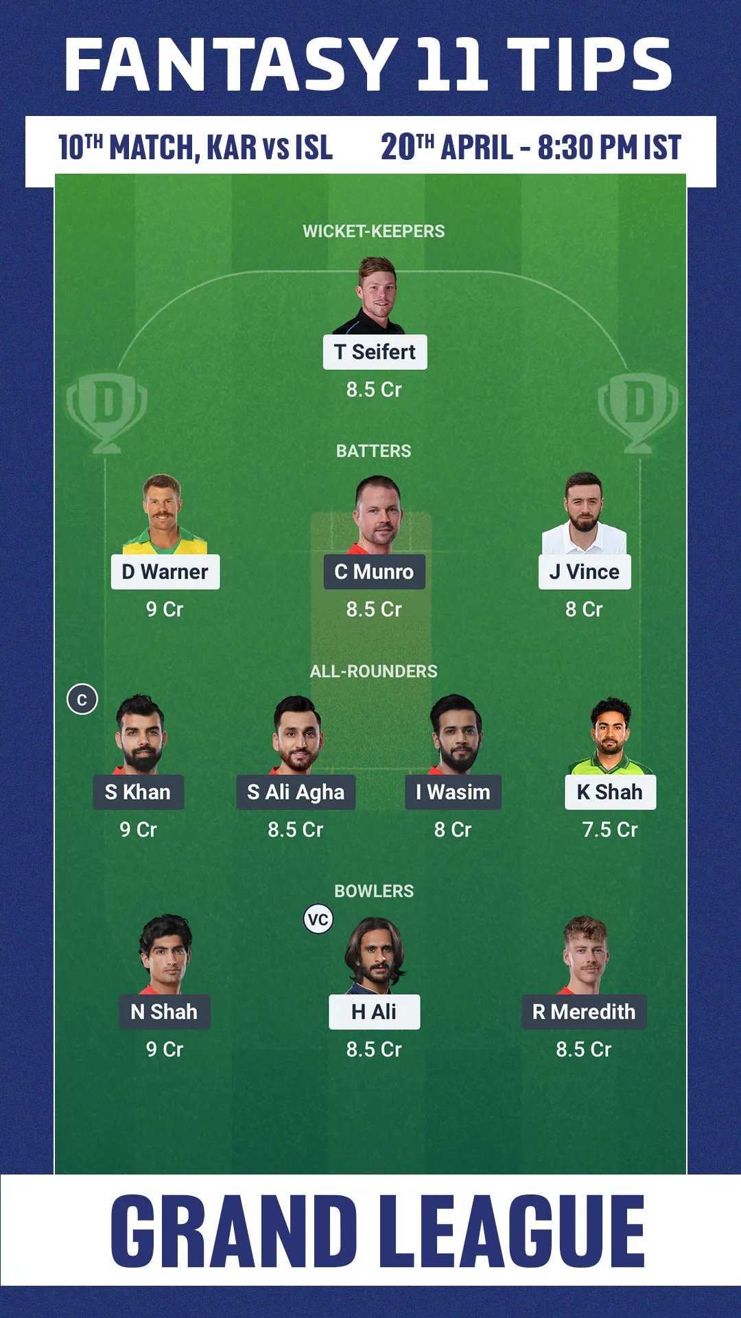 KAR vs ISL Dream11 Prediction 