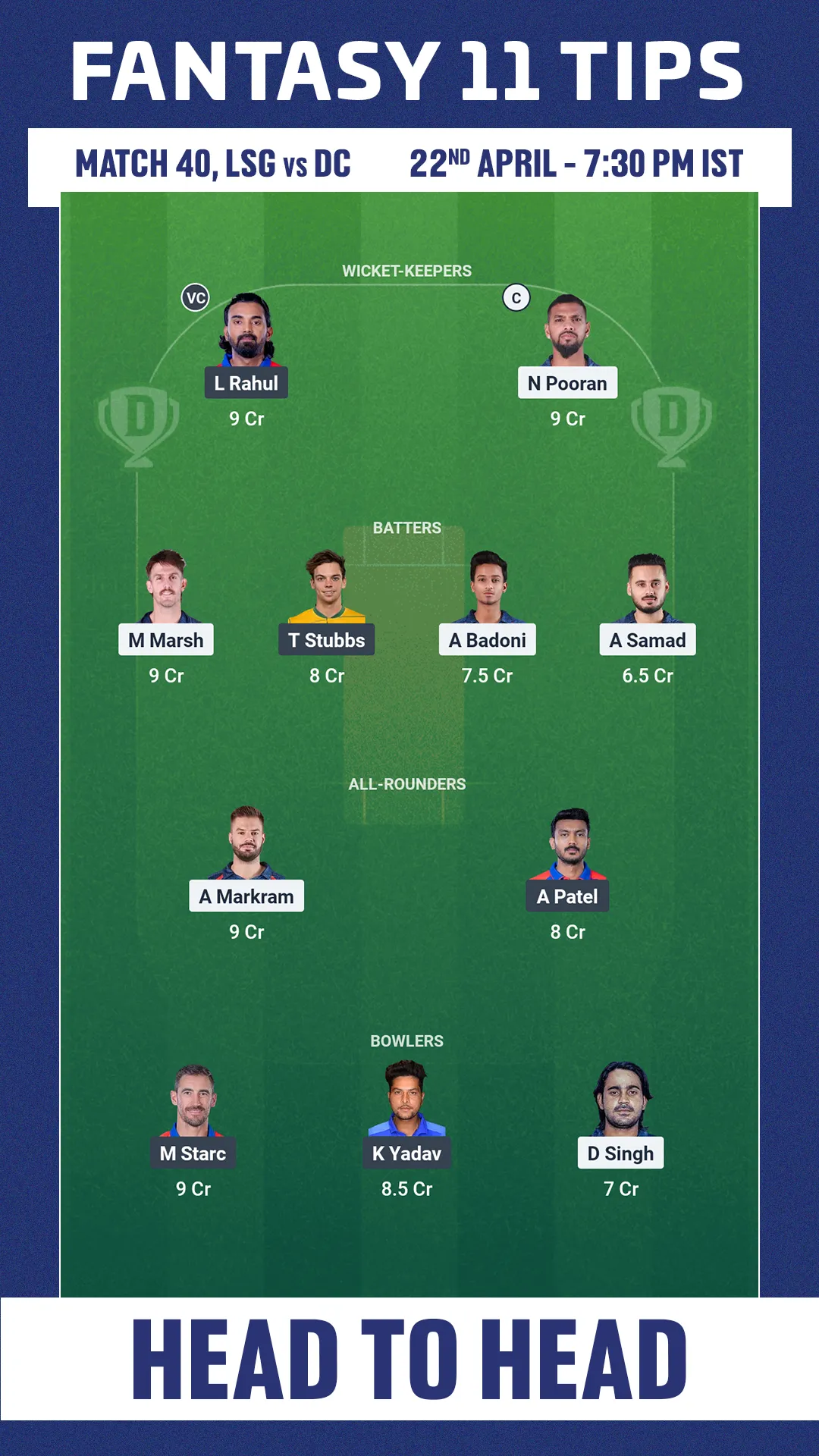 LSG vs DC dream11 prediction