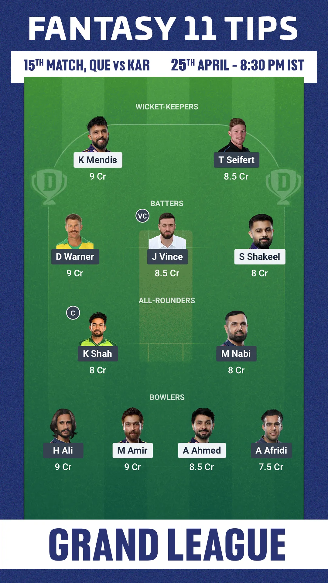 KAR vs QUE Dream11 Prediction 