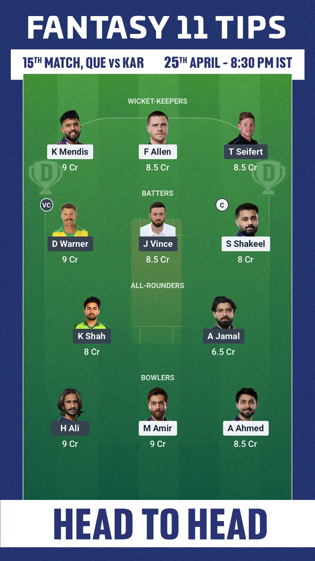 KAR vs QUE Dream11 Prediction 