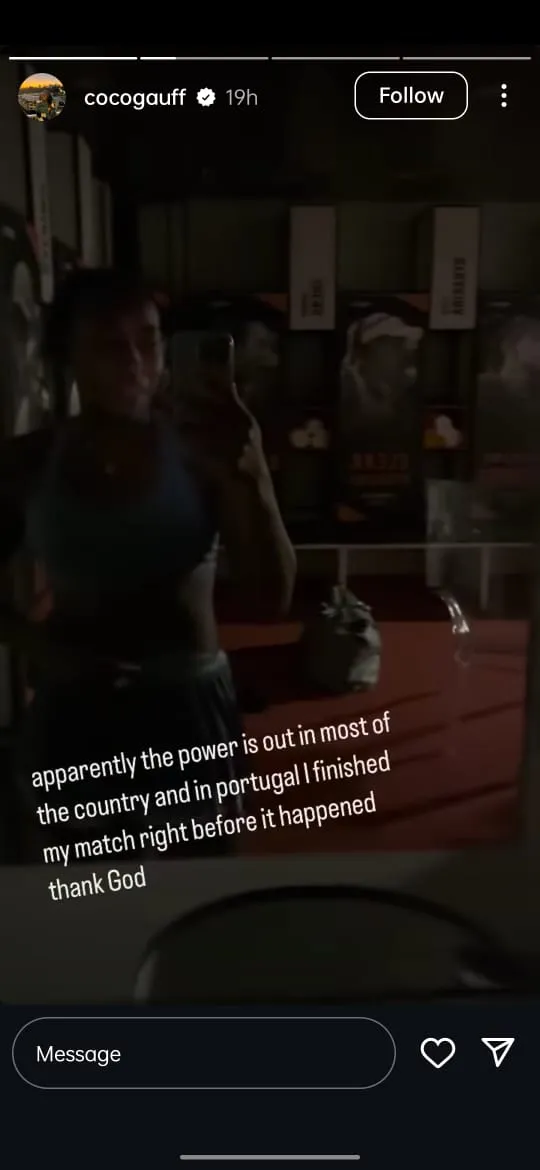 Coco Gauff Insta Story