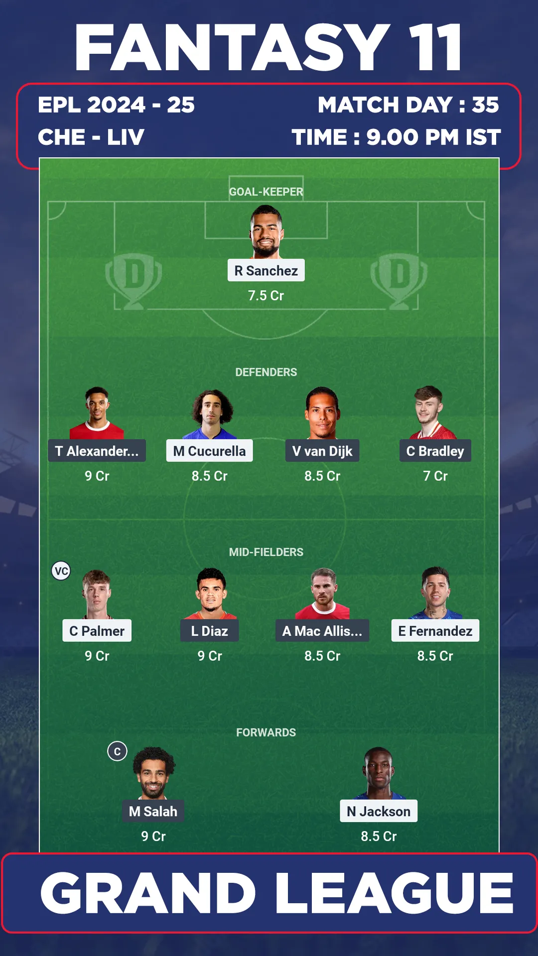 Che vs Liv Dream11