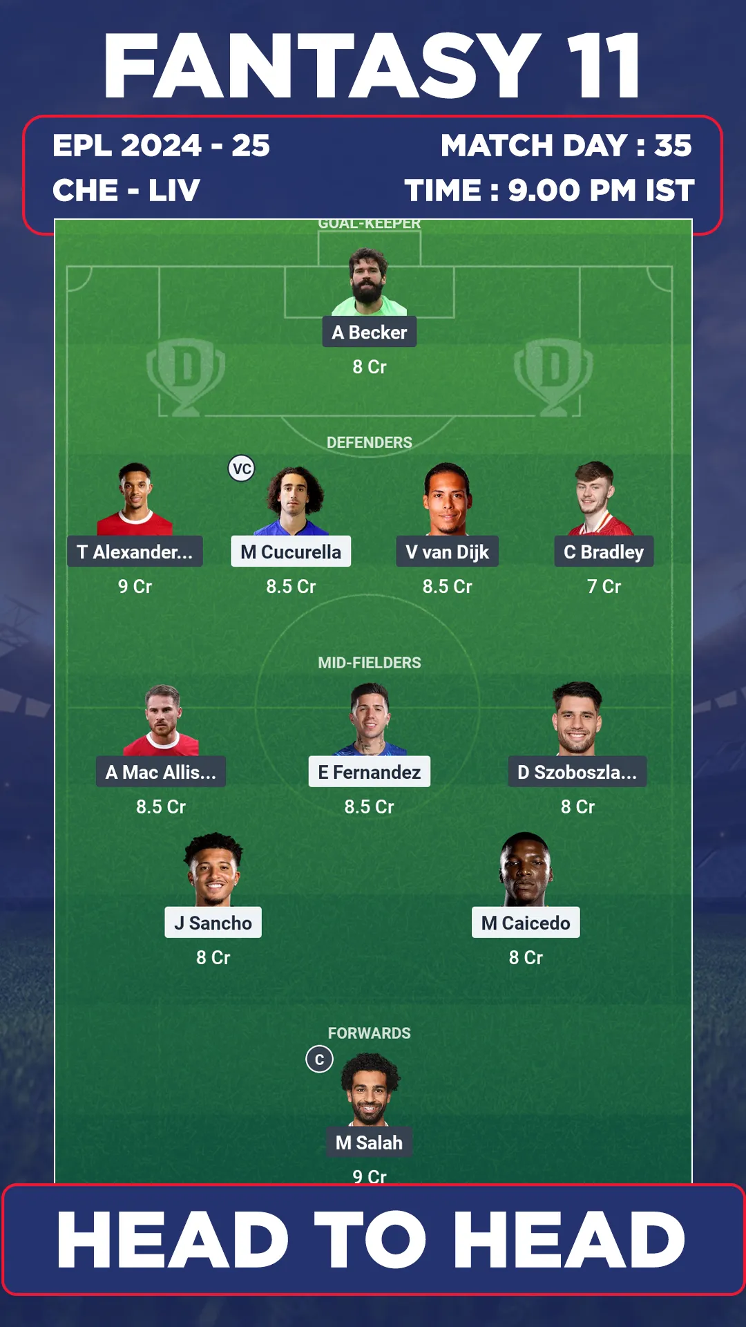 CHE vs LIV DREAM11