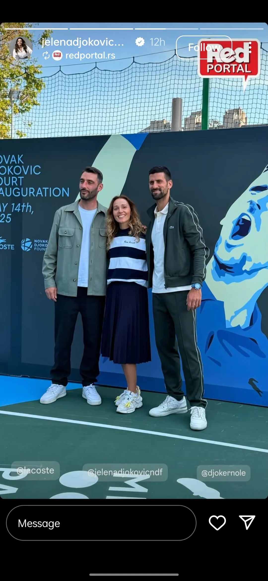 Jelena Djokovic Applauds Novak