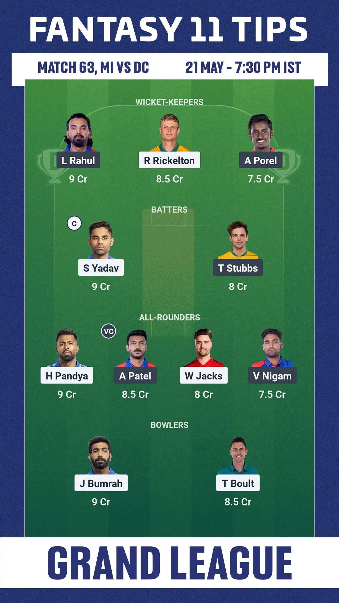 Grand League MI vs DC