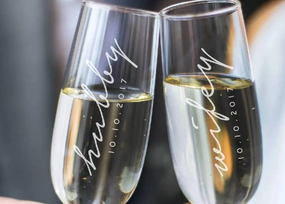 customize champagne glasses