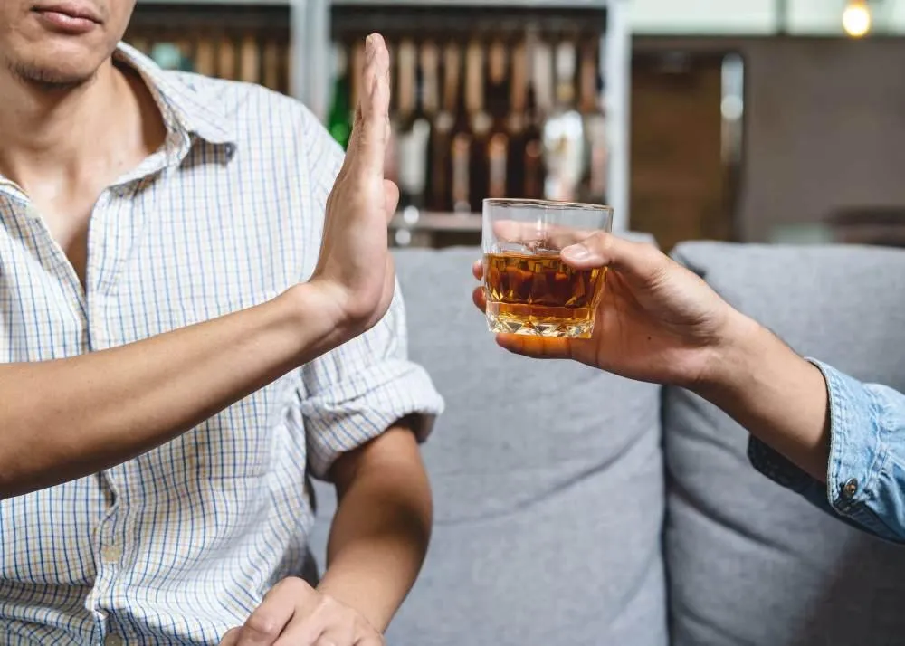 Men avoiding alcohol