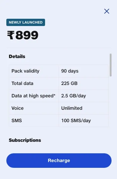Jio Rs 349, Rs 899 prepaid recharge plans launched