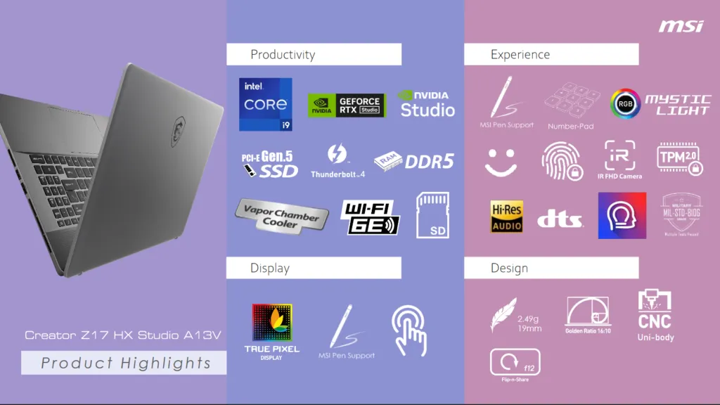 MSI Creator Z17 HX Studio And MSI Creator Z16 HX Studio