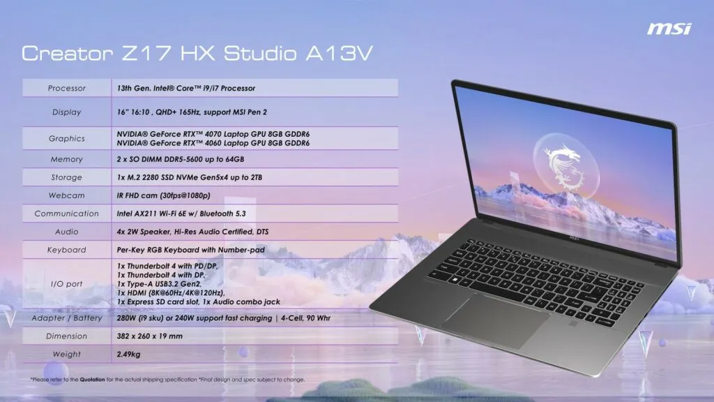 MSI Creator Z17 HX Studio And MSI Creator Z16 HX Studio