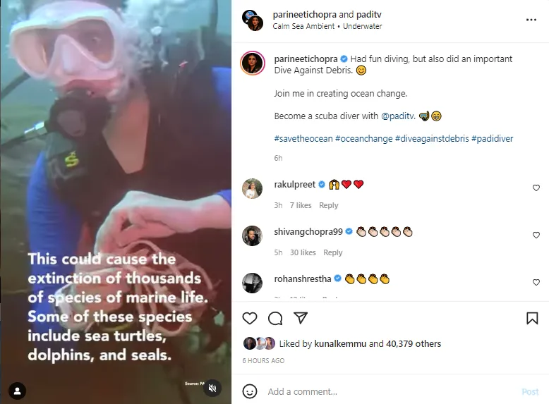 Parineeti Chopra earns master scuba diver title