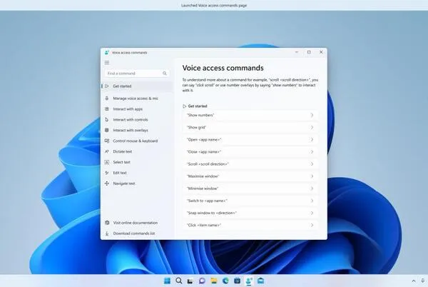 Microsoft windows 11 Redesigned in-app command help page