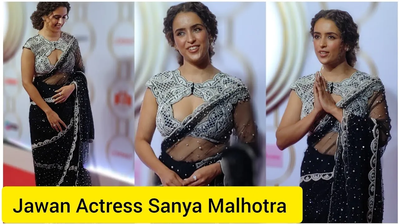 Jawan Actress Sanya Malhotra Looks Gorgeous In Saree At Lokmat Most Stylish Awards 2023