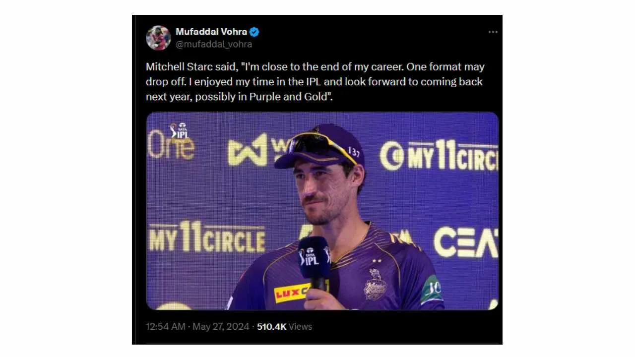 Mitchell Starc said I am near the end of my career.