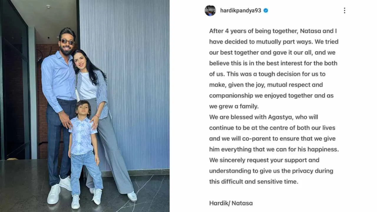 Natasha and Hardik Pandya Confirm Divorce After Four Years