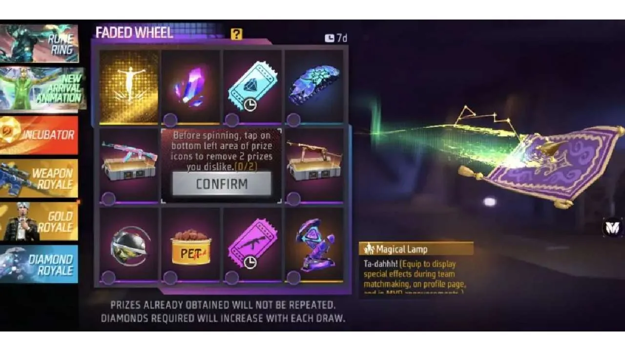 Free Fire Max Faded Wheel