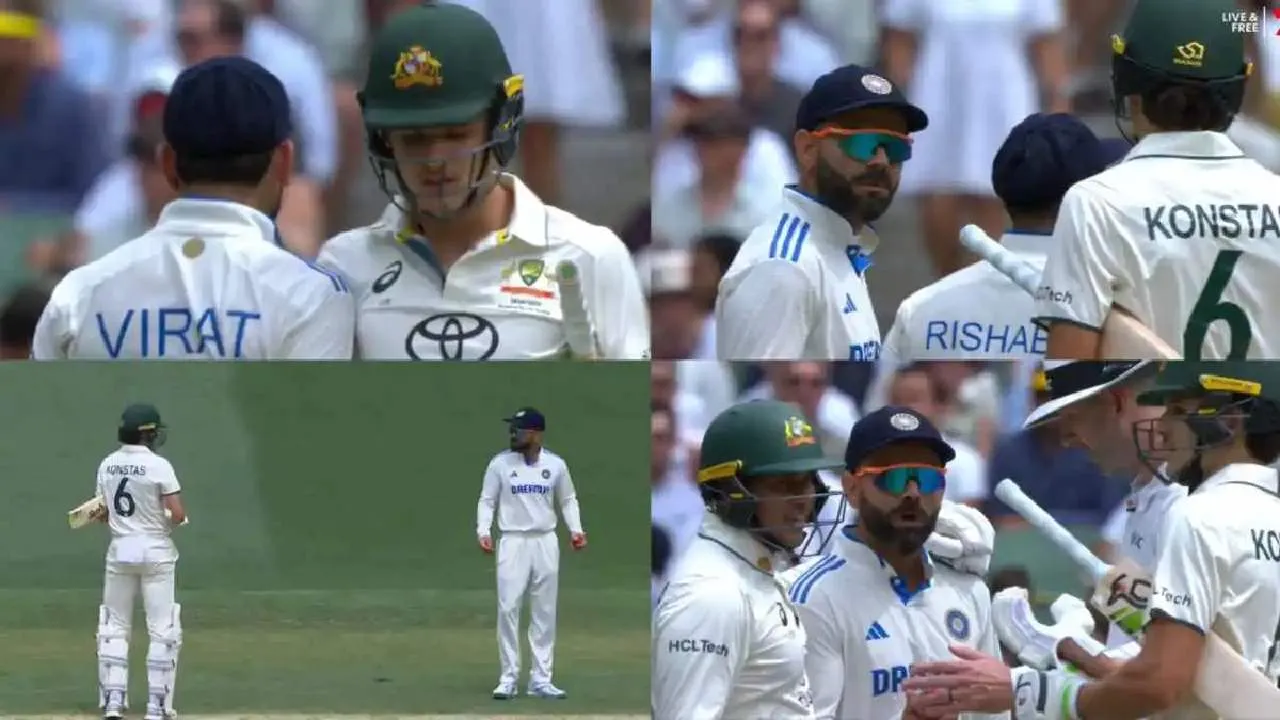 A clash between Virat Kohli and Sam Konstas