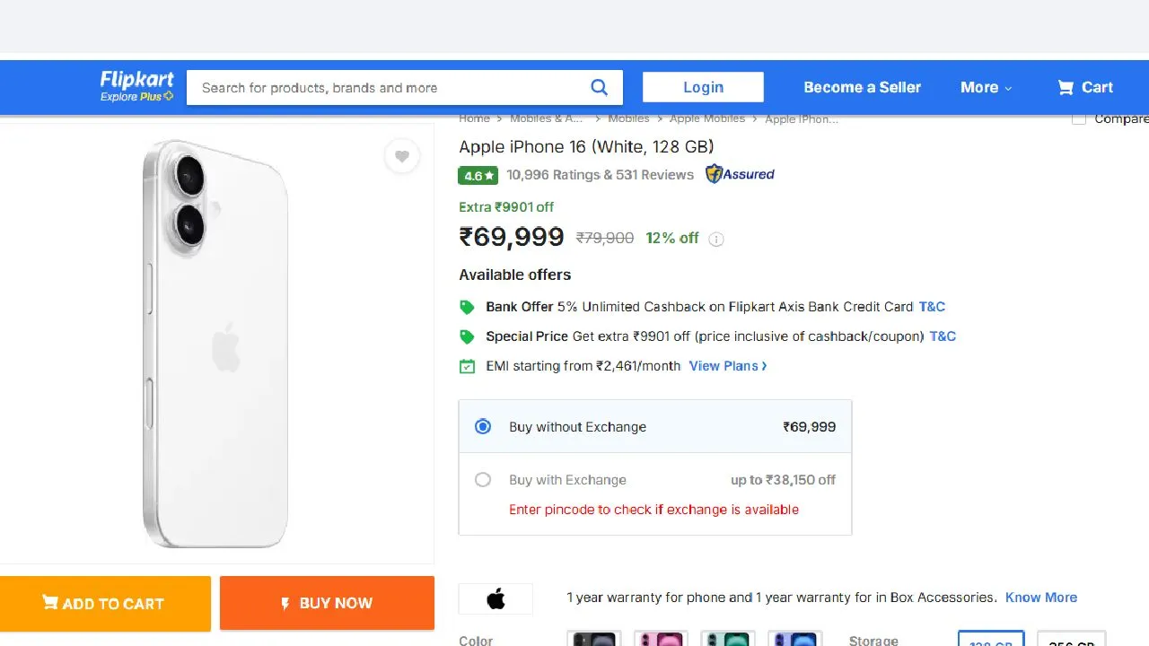 iPhone 16 Gets Massive Discount on Flipkart