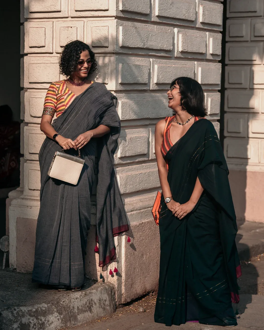 Sujata & Tanya Wearing Suta Designs 