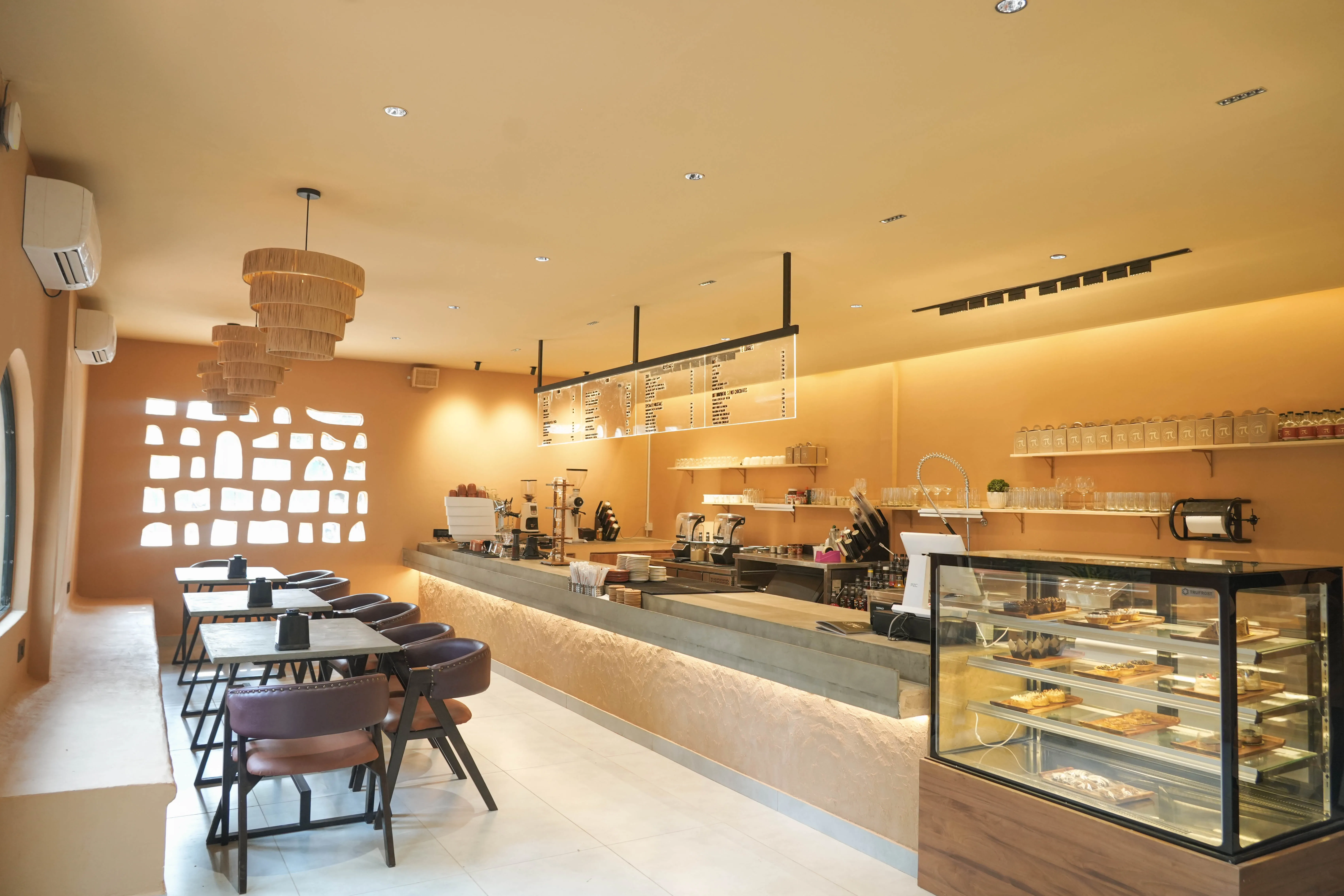 View of a Tan Coffee outlet