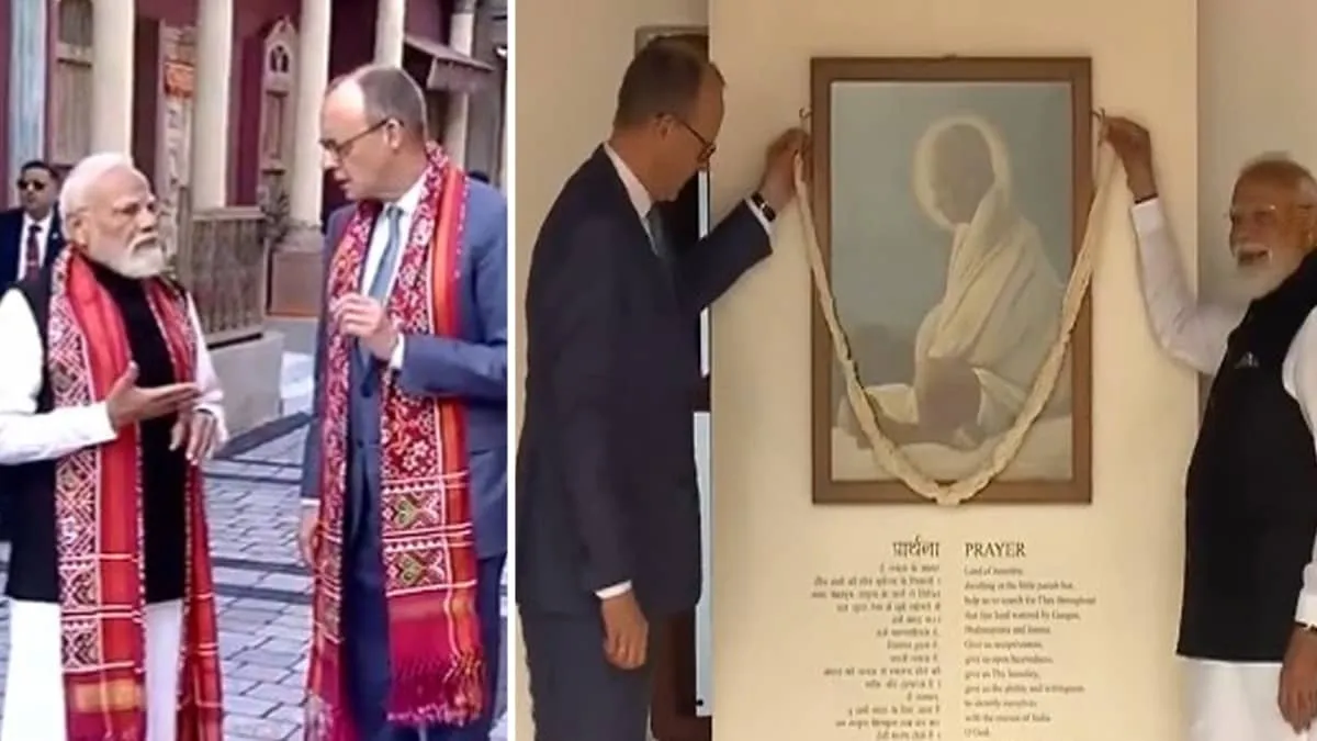 PM Modi संग साबरमती रिवरफ्रंट पहुंचे जर्मन चांसलर फ्रेडरिक मर्ज, पतंग  महोत्सव का किया उद्घाटन; साबरमती आश्रम में बापू को दी श्रद्धांजलि |  Republic ...