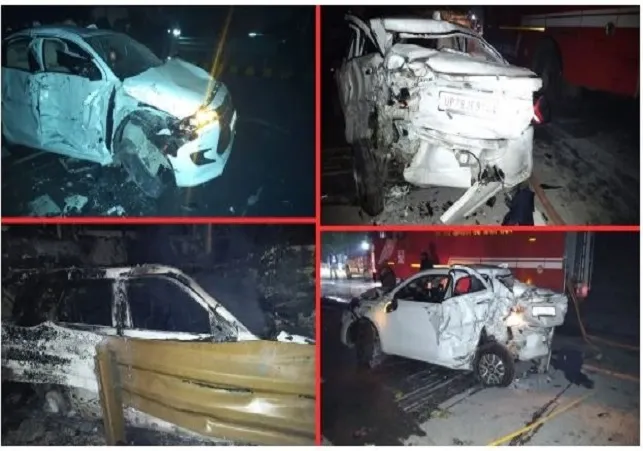 मथुरा में घने कोहरे का कहर, यमुना एक्सप्रेसवे पर 7 बसों और 3 कारों में  टक्कर के बाद लगी आग, 4 लोगों की मौत