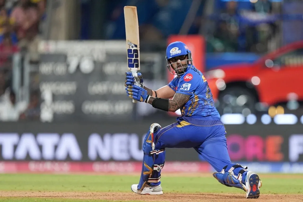 Suryakumar Yadav took down Noor Ahmad in the 13th over>