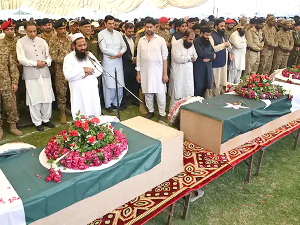 The terrorists killed in Muridke are being given their final farewell