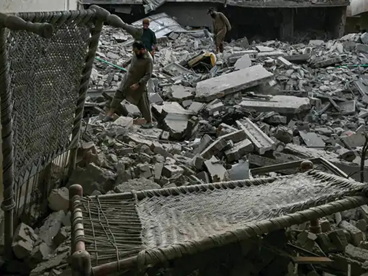 The work of removing debris from the destroyed terrorist