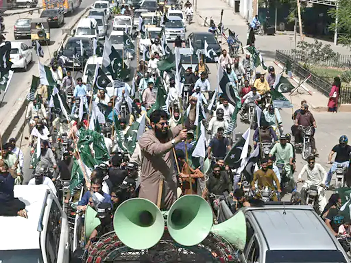 A rally was taken out against India in Karachi