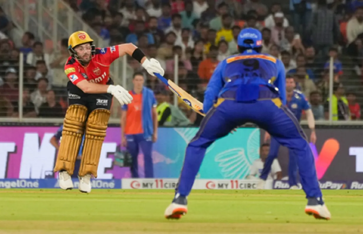 Punjab Kings' Josh Inglis plays a shot during the IPL Qualifier 2 match