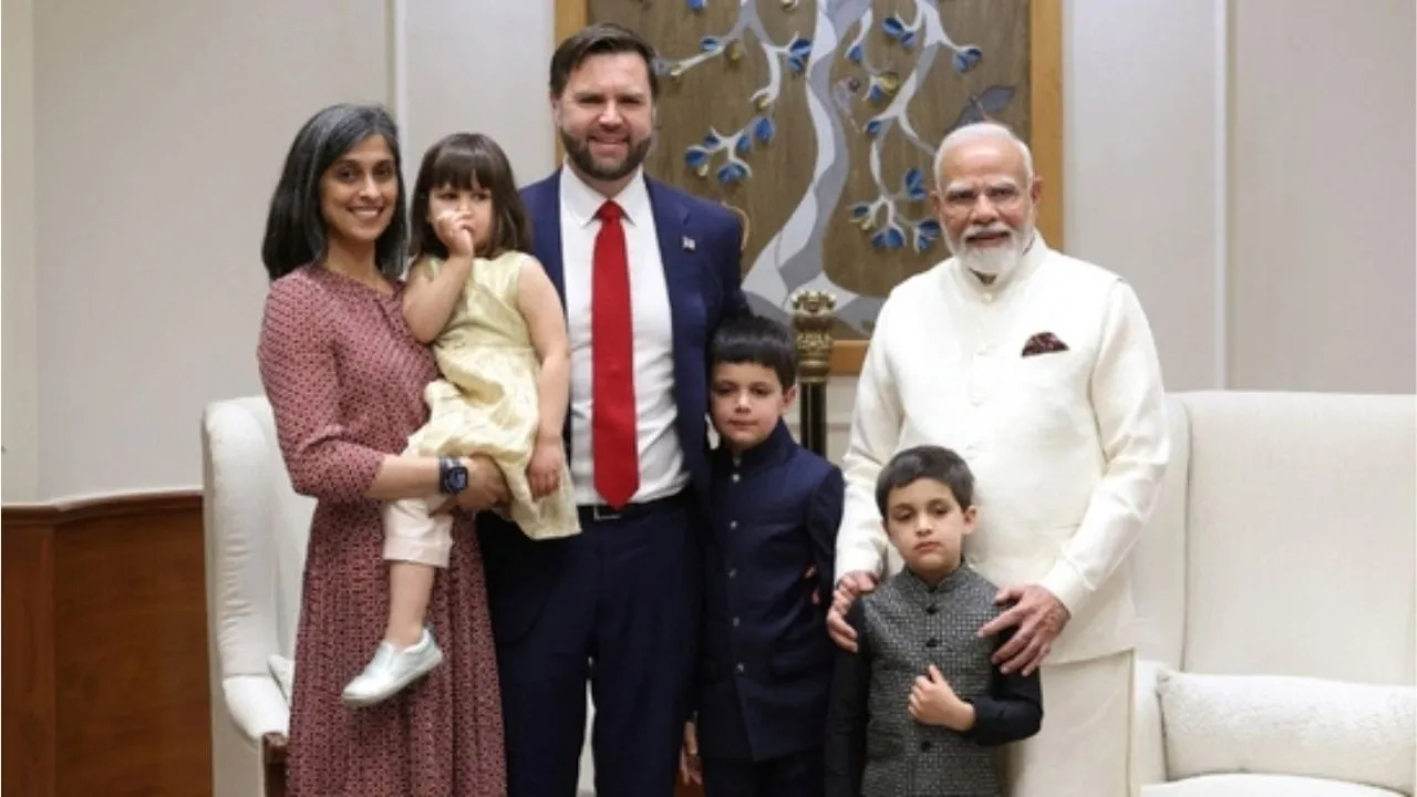 Pm Modi with JD Vance family