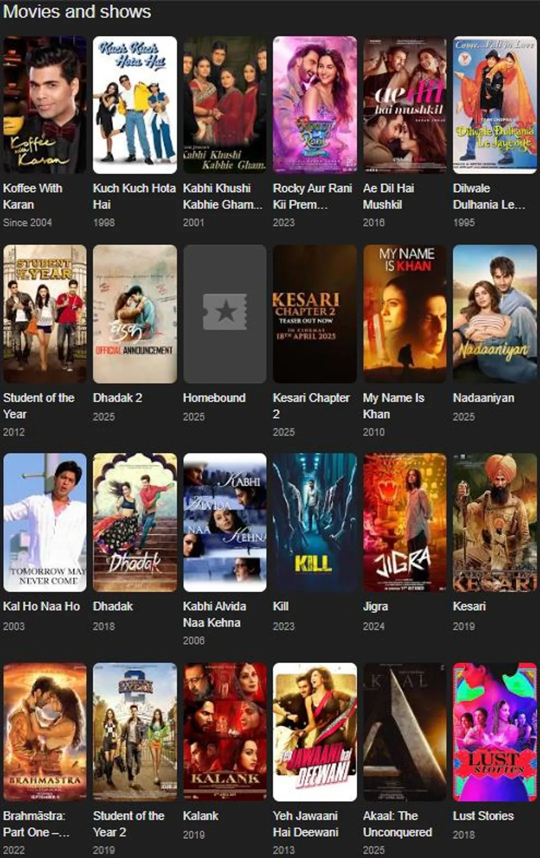Karan Johar filmography (1)