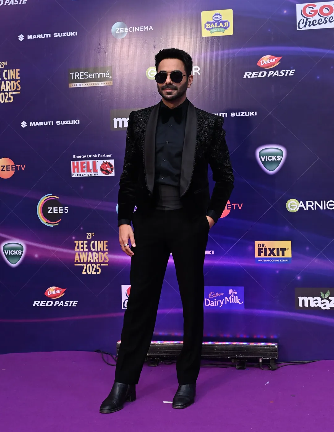 Aparshakti Khurana at the Zee Cine Awards 2025 purple carpet