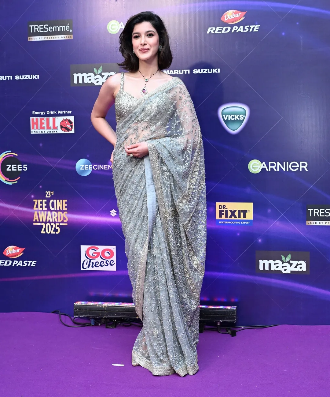 Shanaya Kapoor at the Zee Cine Awards 2025 purple carpet
