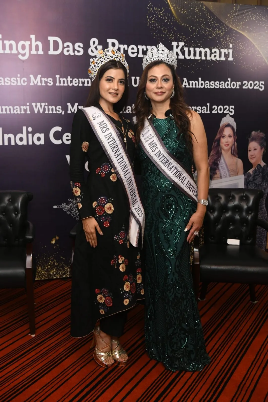 mrs international global 2025 Prerna Kumari and Madhu Singh