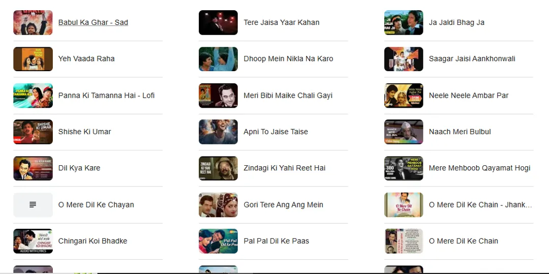 Kishore Kumar songs
