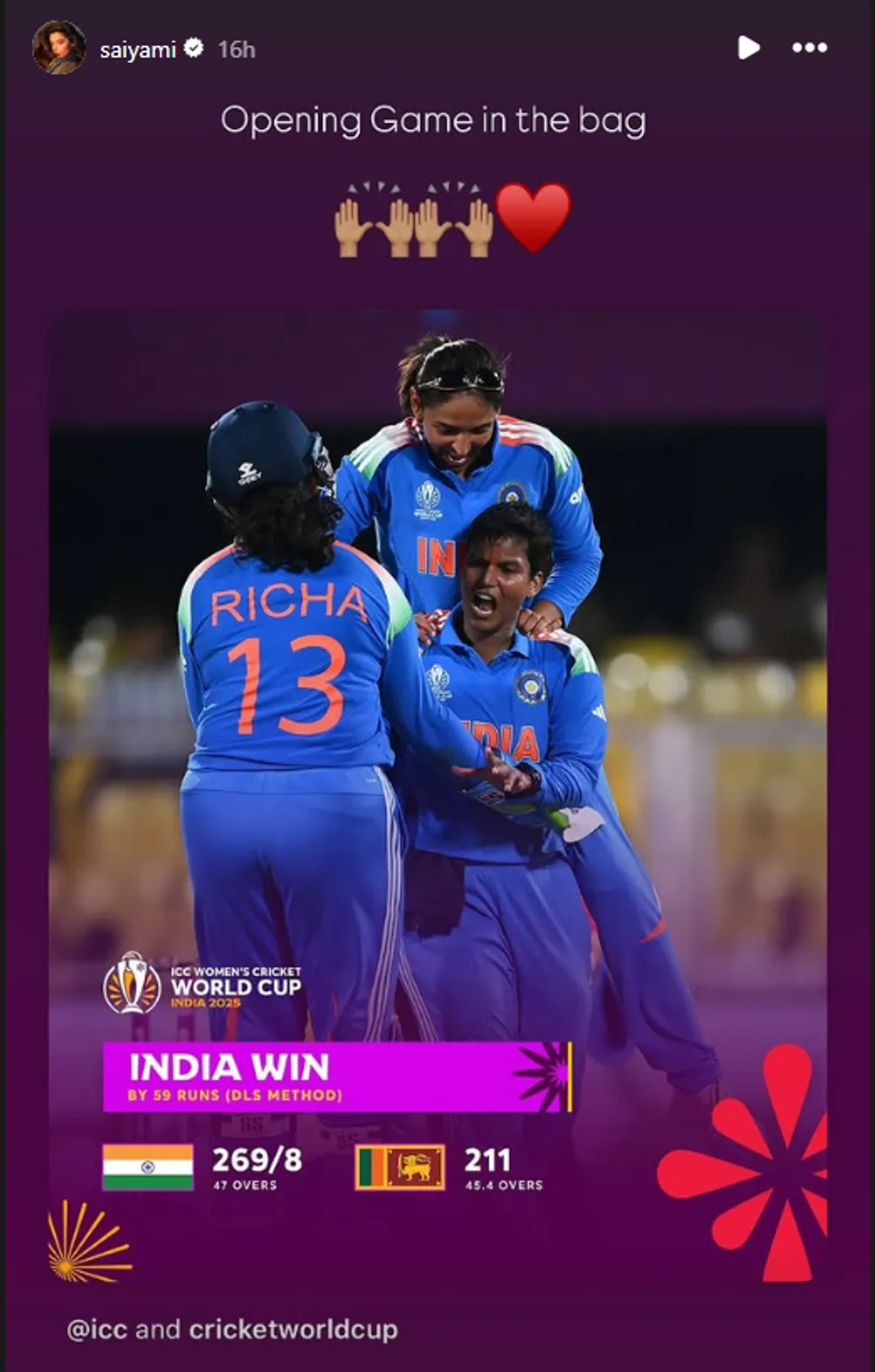 Sayami Kher Women’s Cricket