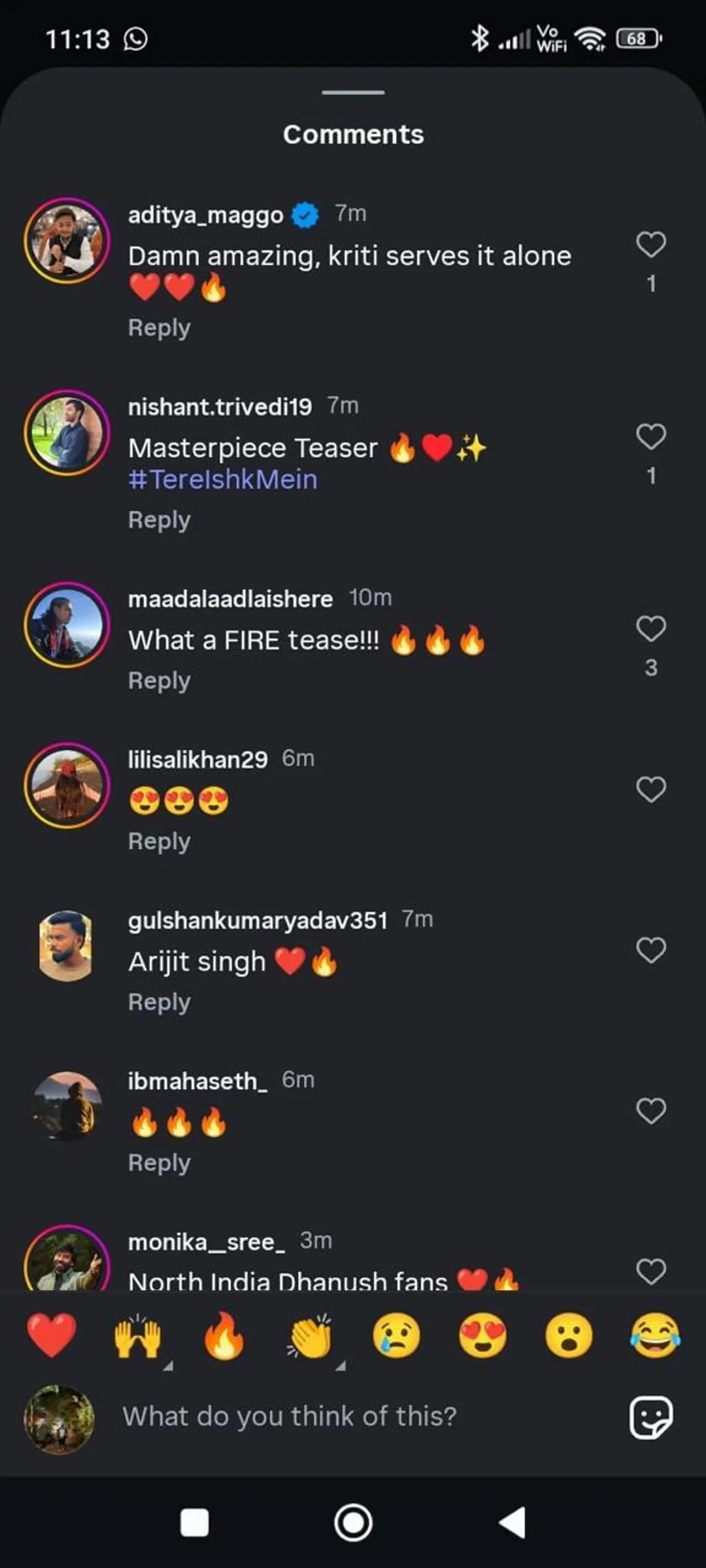 Tere Ishq Mein 2025 comment