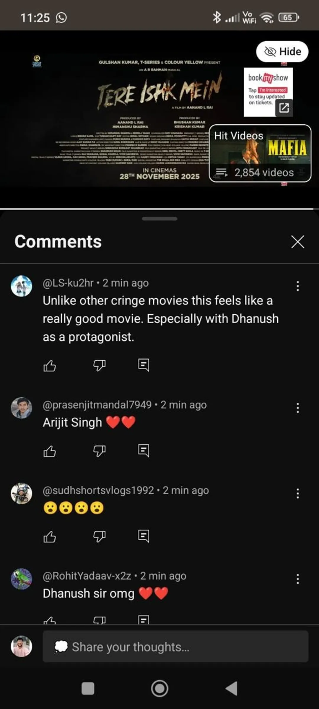 Tere Ishq Mein 2025 comment