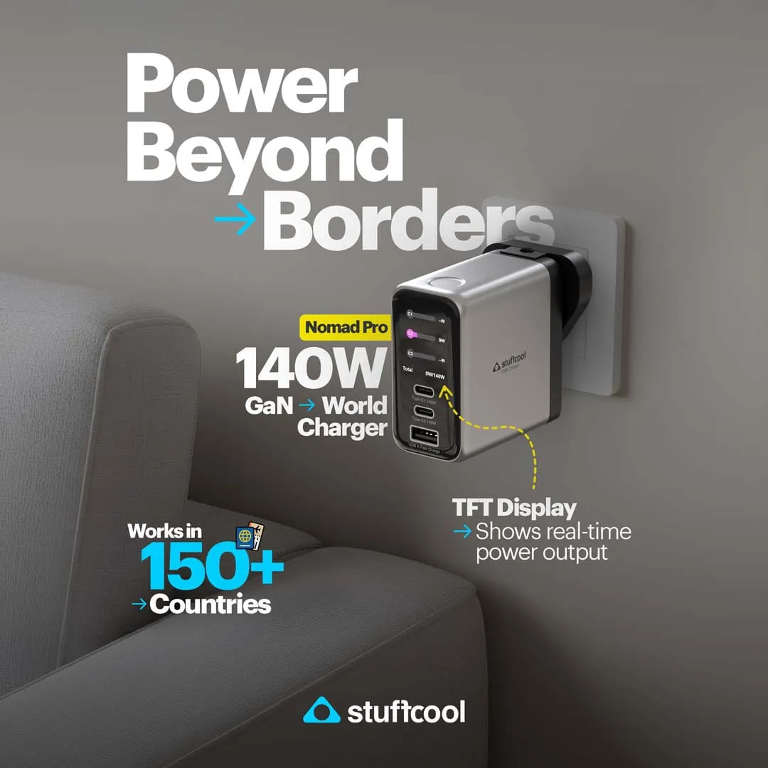 Stuffcool launches Nomad Pro, India’s first 140W PD 3.1 GaN travel charger