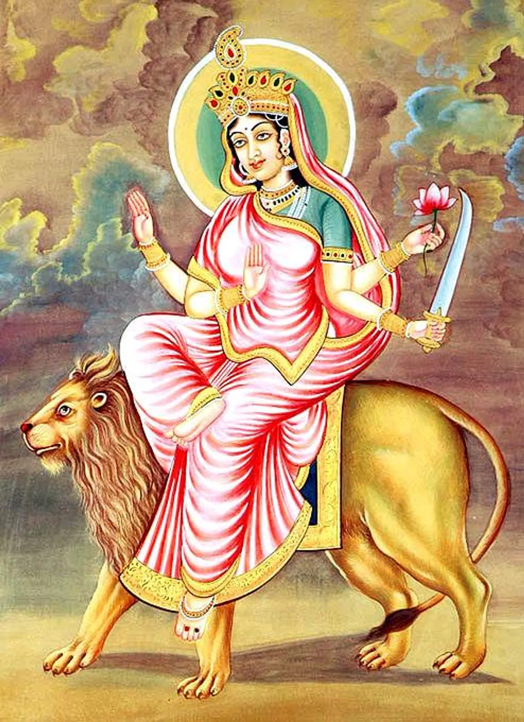 The Gopis worship Goddess Katyayani 