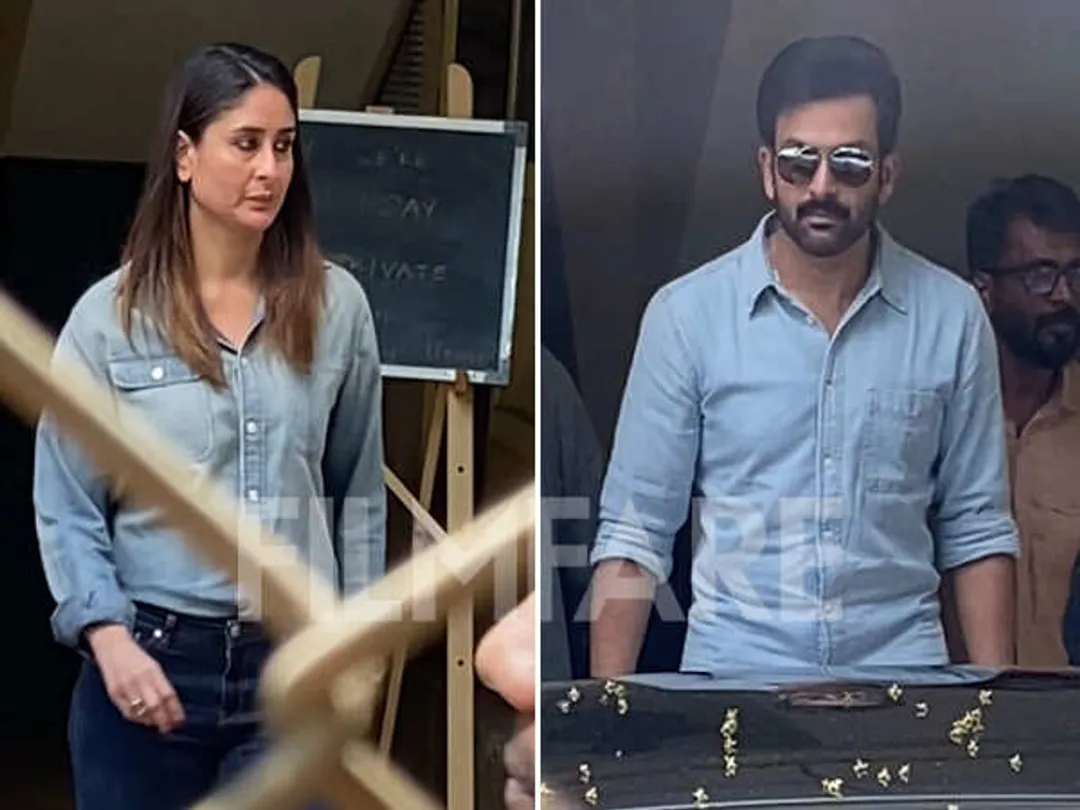 PHOTOS: Kareena Kapoor Khan and Prithviraj Sukumaran clicked after meeting  Meghna Gulzar | Filmfare.com