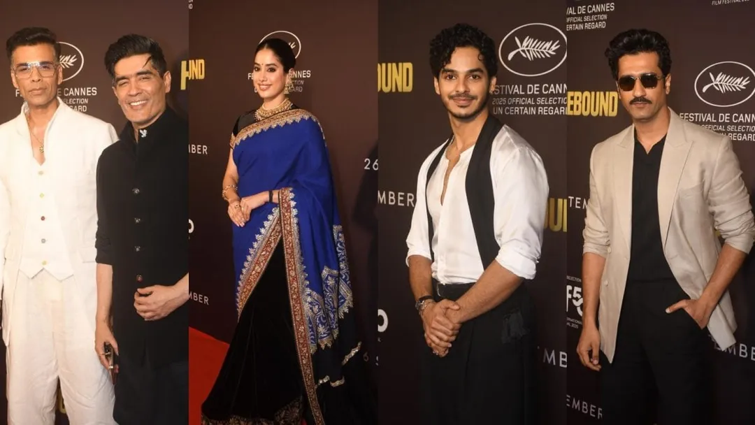 Janhvi Kapoor Stuns In Sridevi's Royal Saree; Vicky Kaushal Arrives Solo At  Homebound Premiere | Watch | Bollywood 