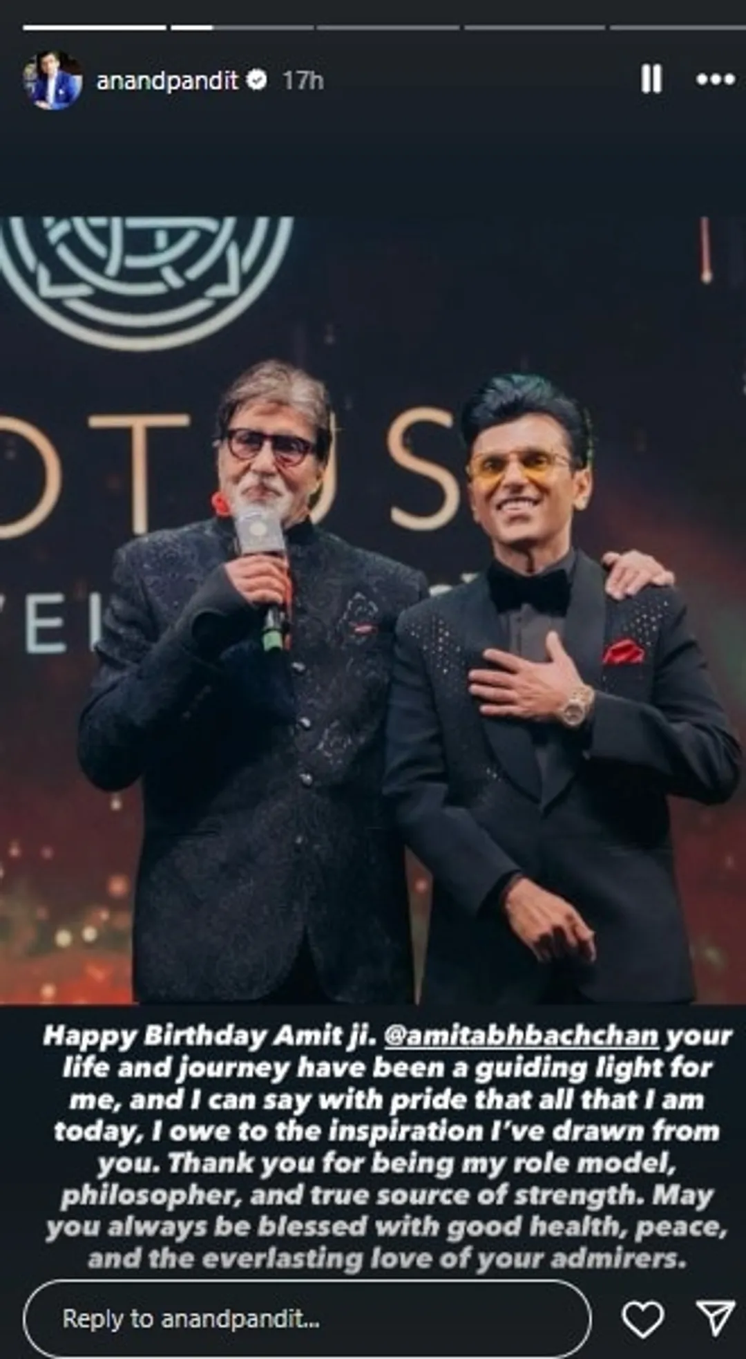 Anand Pandit Celebrates His 'Role Model' Amitabh Bachchan With A Collage 