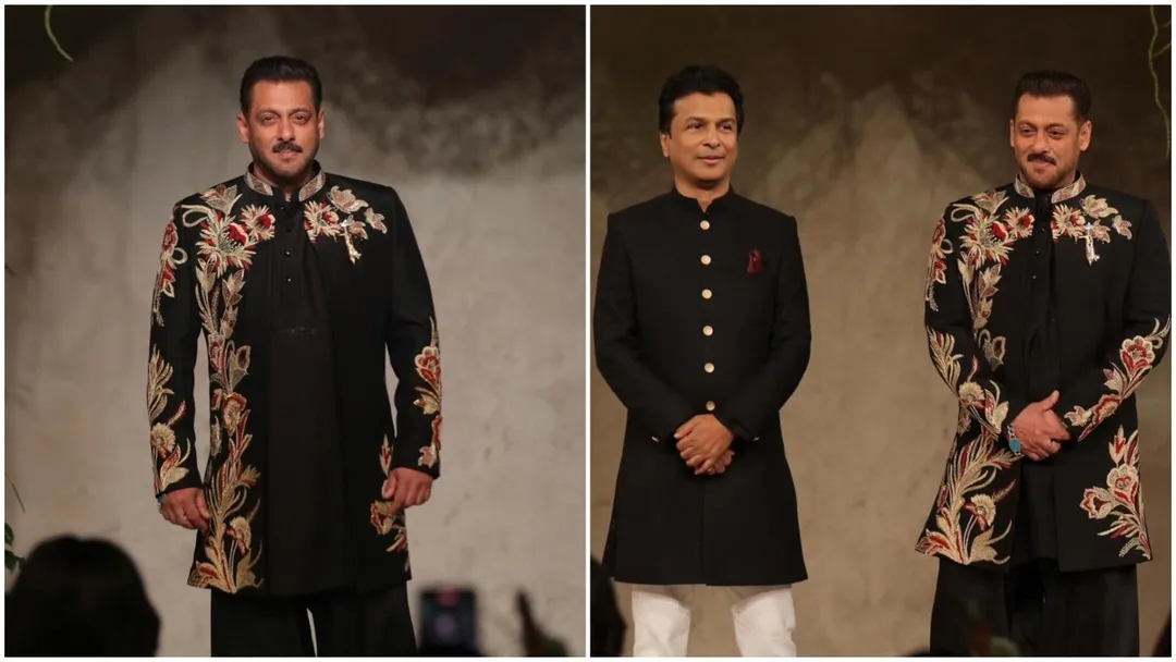 Salman Khan did a royal ramp walk at Vikram Phadnis fashion show Sushmita hugged him