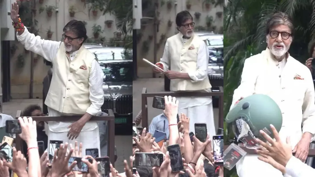 Amitabh Bachchan celebrates Navratri with fans; gifts dandiya sticks and  helmets at Sunday Jalsa meet: WATCH | Hindi Movie News - The Times of India