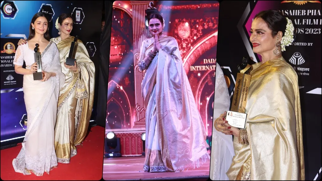 Actress Rekha honoured with Outstanding Contribution to Film Industry Award  at DPIFF 2023 #rekha - YouTube