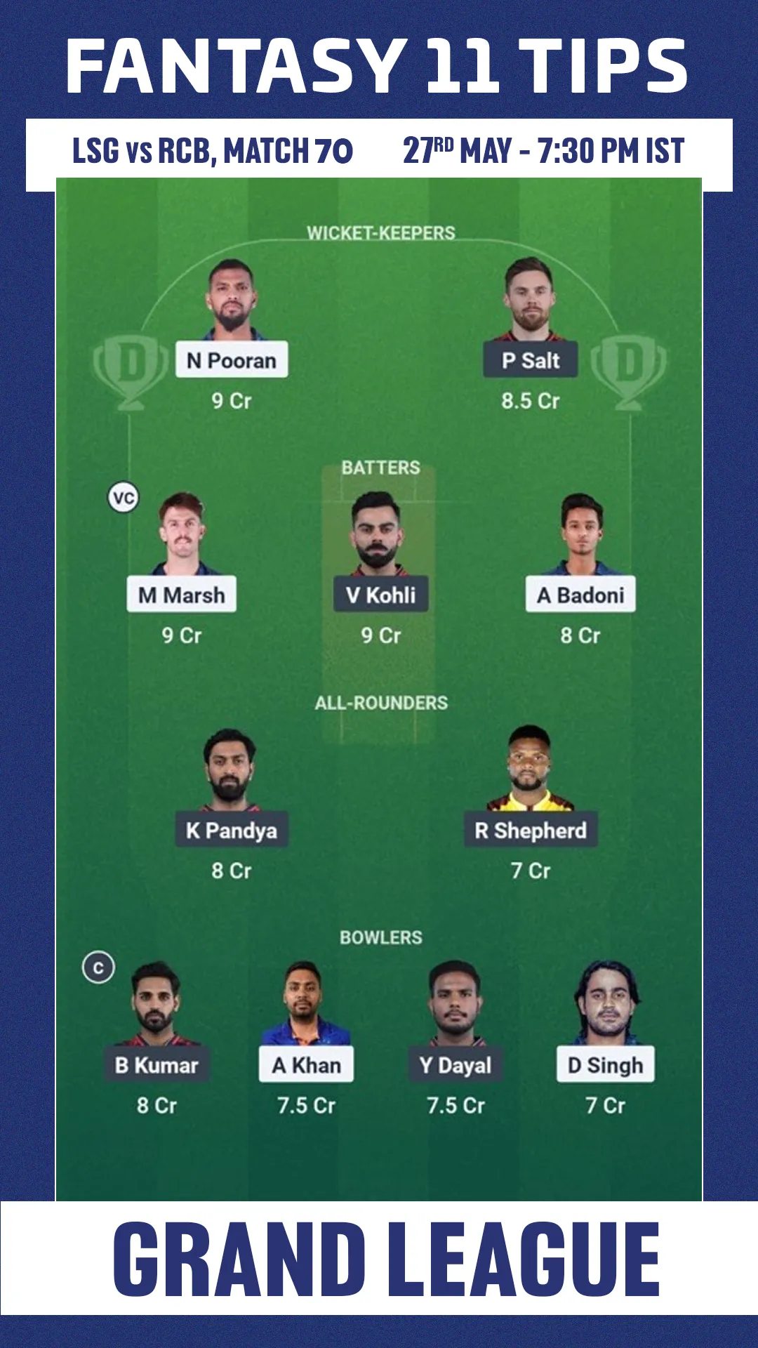 Grand League Match: 70