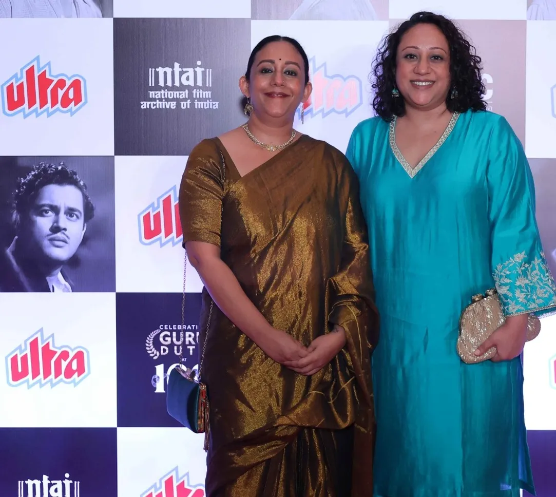 Guru Dutt's grand daughters Karuna and Gouri at premiere of  Pyaasa in Mumbai